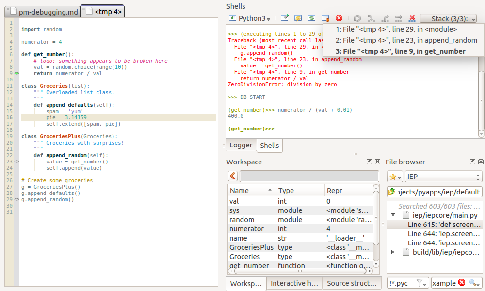 post-mortem debugging in IEP